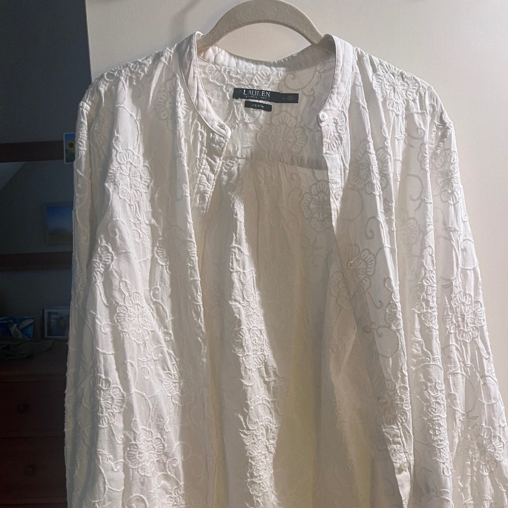 Lauren Embroidered White button down
